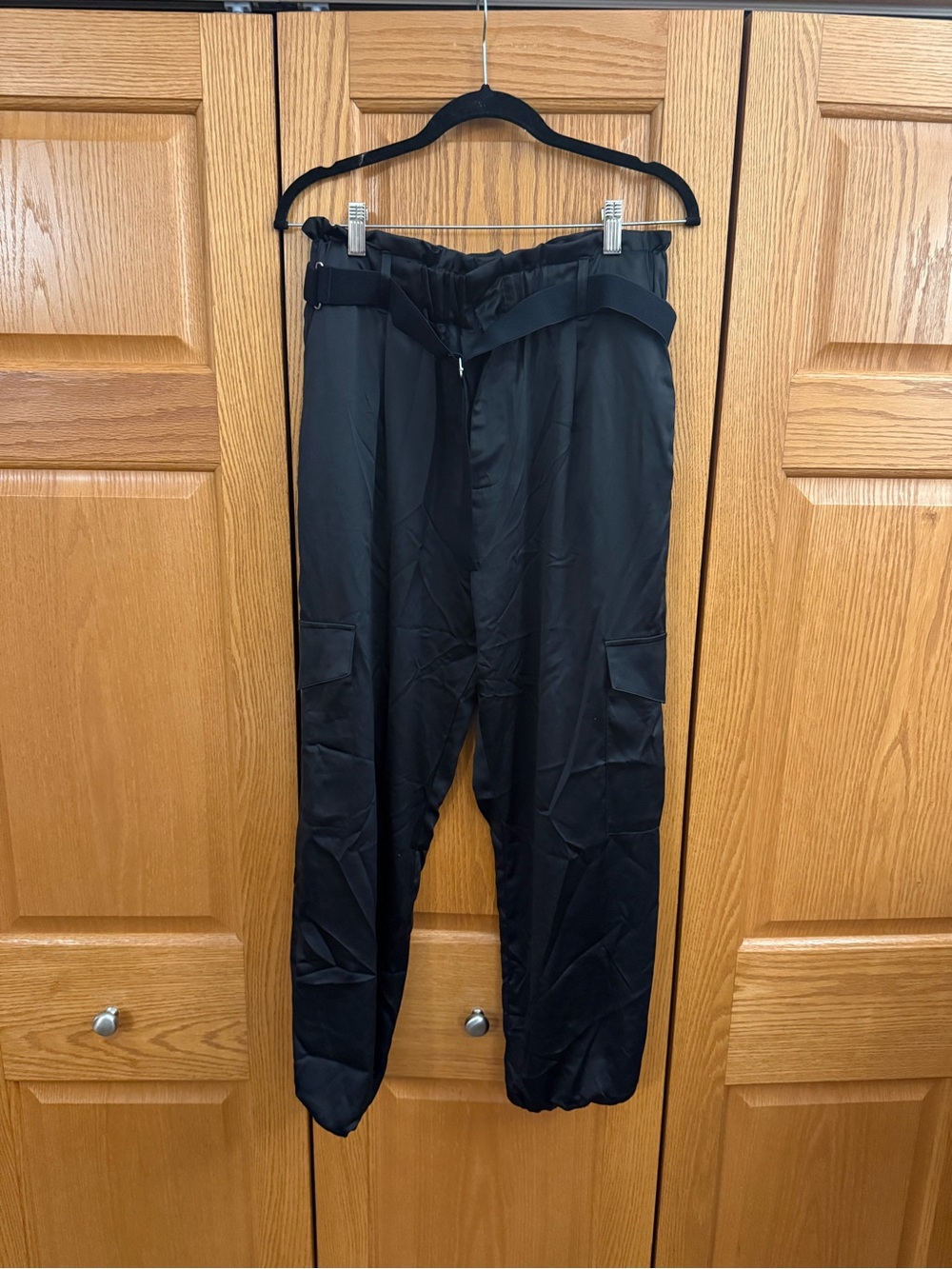 Elan Black Cargo Pants with Utility Pockets